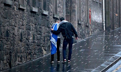 Dejected Yes vote campaigners make their way home