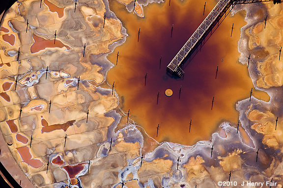 Inside of tank at Syncrude oil sands upgrader