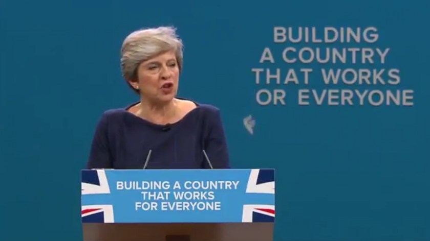 conservative-party-slogan-sign-falls-apart-during-disastrous-theresa-may-speech